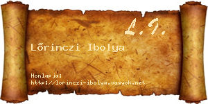 Lőrinczi Ibolya névjegykártya
